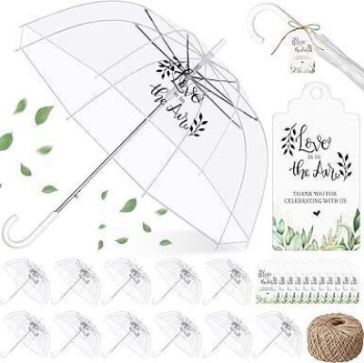 Clear Wedding Umbrellas, 12 Pack 