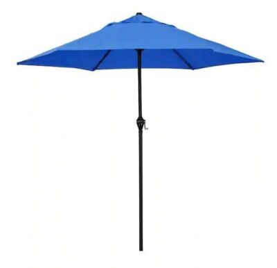 9 ft. Steel Market Push Tilt Patio Umbrella in Polyester Pacific Blue