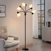 5 Light Modern Floor Lamp w/ Colored Shades&nbsp;