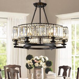 Vintage Cyrstal Chandelier, Black