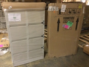 800 Series 30 in. W 4-Drawer Full Pull Lateral File Cabinet in Dove Gray. Damaged Bottom. SEE PICTURES