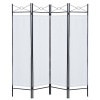 6ft 4-Panel Folding Privacy Screen Room Divider w/ Steel Frame