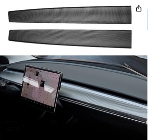 Topfit Model 3 and Model Y Dash ABS Matte Carbon Fiber Cap Covers Dashboard Sticker for Tesla Model 3&Y Wrap Accessories (M3/Y Dash)