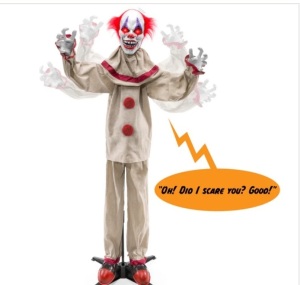 Scary Harry the Motion Activated Animatronic Killer Clown Halloween Prop