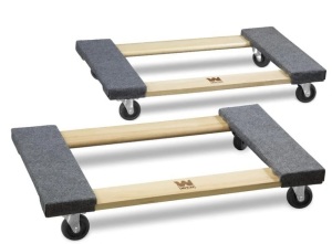 WEN 721830 1320-Pound Capacity 18-by-30-Inch Hardwood Mover’s Dolly, 2-Pack