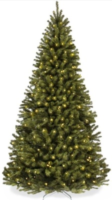 Pre-Lit Artificial Spruce Christmas Tree w/ Foldable Metal Base 6ft