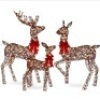 3-Piece Lighted Rattan Deer Family Outdoor Decor Set w/ 360 Lights