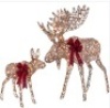 2-Piece Moose Family Lighted Outdoor Christmas Decoration Set w/ 170 Lights