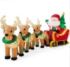 Lighted Inflatable Santa Claus & Reindeer Christmas Decoration - 9ft