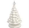 Pre-Lit Ceramic Tabletop Christmas Tree with Lights- 15in