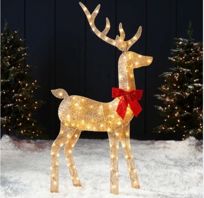 Lighted 2D Christmas Buck Outdoor Decor w/ 105 LED Lights - 5ft