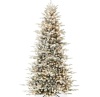 Pre-Lit Flocked Artificial Aspen Noble Fir Christmas Tree w/ Metal Stand 6ft