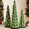Set of 3 Pre-Lit Ceramic Tabletop Christmas Trees
