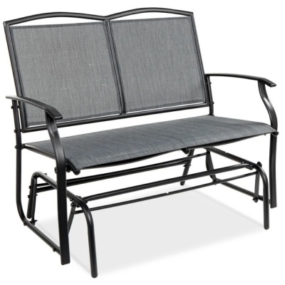 2-Person Patio Loveseat Swing Glider, Bench Rocker w/ Armrests