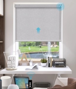 SmartWings Motorized Light Filtering Roller Shades 39wx72h