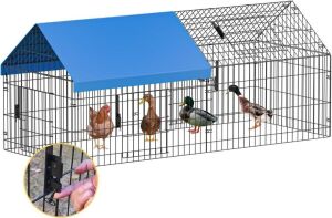 Metal Chicken Coop 71.7"×30"×31" 