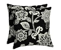 Arden Selections Ashland Black Jacobean Square Outdoor Throw Pillow,&nbsp;16 x 16, 2 Pack&nbsp;