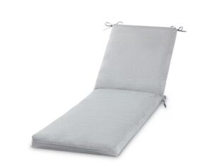 Greendale Home Fashions 23 in. x 73 in. Outdoor Chaise Lounge Cushion in Heather Gray 