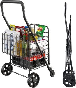 Siffler Grocery Shopping Cart with 360° Swivel Wheels 