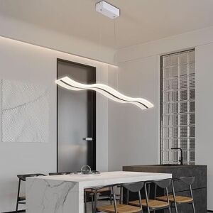 Modern Wave LED Pendant Light Fixture, Dimmable