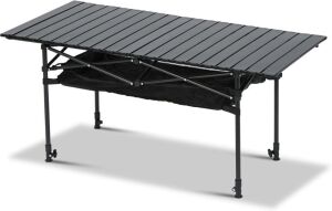 FREE GLAMP Outdoor Folding Portable Camping Table with Storage Space