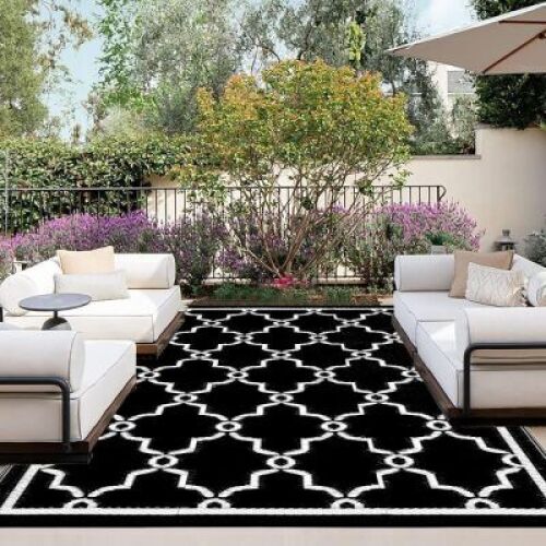 Outdoor&nbsp;Moroccan Area Rug, 9' x 12'&nbsp;