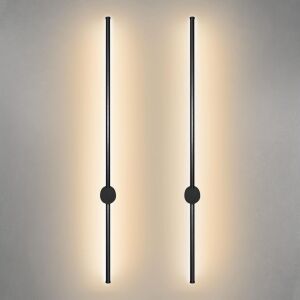 Neatfi Modern LED Indoor Wall Light with Remote Control, Hard-Wired, 39", Set of 2