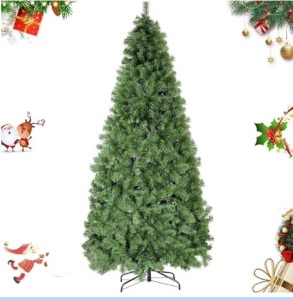 6.5ft Premium Spruce Artificial Holiday Christmas Tree for Home, Easy Assembly, Metal Hinges & Foldable Base - Fire-Resistant Material