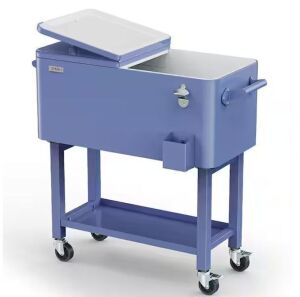 Detachable 80 qt. Food and Beverage Hard-Side Patio Cooler Haze Blue 