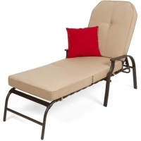 Outdoor Chaise Lounge Recliner Chair Furniture w/ 2 Cushions. Appears New