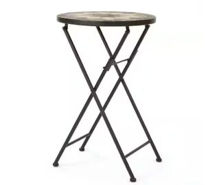 Noble House Canaan Round Stone Outdoor Patio Side Table