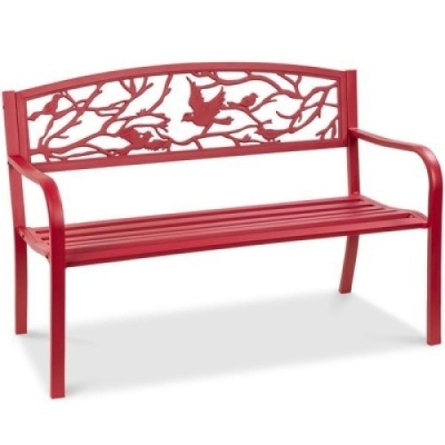 50" Steel Garden Bench w/ Pastoral Bird Backrest - Appears New&nbsp;&nbsp;