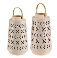 Hampton Bay Modern Ceramic Lantern, Set of 2&nbsp;