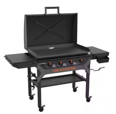 Blackstone 4-Burner Liquid Propane Outdoor Griddle with Hood in Black 