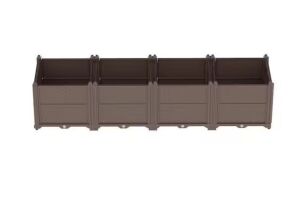 62.8"x 15.7"x 14.6" Brown Rectangular Plastic Raised Garden Bed Kit