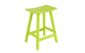 Westin Outdoor Franklin Lime Green 24 in. Poly HDPE Fade Resistant Outdoor Patio Saddle Seat Counter Height Bar Stool 