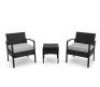 3-Piece Wicker Patio Conversation Set with Tan Cushions - Blemish&nbsp;