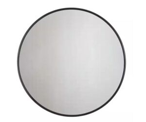 30 in. x 30 in. Modern Round Framed Adelina Black Circular Accent Mirror 