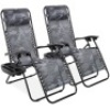 Adjustable Zero Gravity Patio Chair Recliners w/ Cup Holders, Set of 2 - Appears New&nbsp;