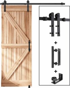 EaseLife 5.5 FT Sliding Barn Door Track and Handle Hardware Kit