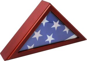 American Flag Mahogany Display Case, fits 5x9.5' Folded Flag