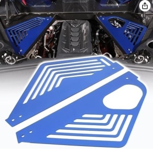 Engine Bay Panel Cover Compatible with Chevrolet Corvette C8 2020-2023 2 pcs. blue