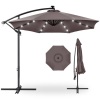 Solar LED Offset Hanging Patio Umbrella w/ Crank Tilt Adjustment - 10ft