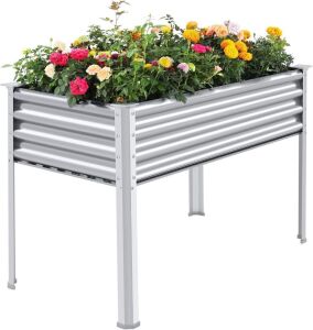 Galvanized Raised Garden Bed with Legs, 48×24×32in