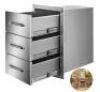 Outdoor Kitchen Stainless Steel Flush Mount Triple BBQ Access Drawers,&nbsp;16 in. W x 28.5 in. H x 20.5 in. D&nbsp;