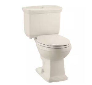 Glacier Bay 12 inch Rough In Two-Piece 1.0 GPF/1.28 GPF Dual Flush Elongated Toilet in Bone Seat Included 