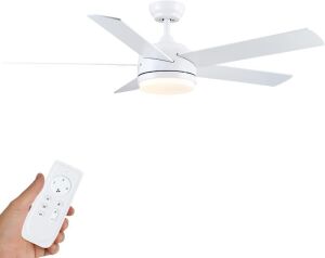 52 Inch 5 Reversible Blade Ceiling Fan with Light 