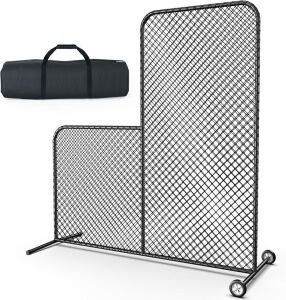 7x7 ft Baseball Pitching Net with Wheels