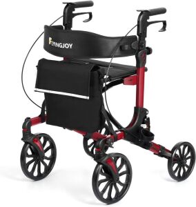 FlyingJoy Red Rollator Walker with Seat