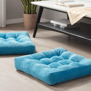 Turquoise Meditation Floor Pillow, 22" x 22", Set of 2 